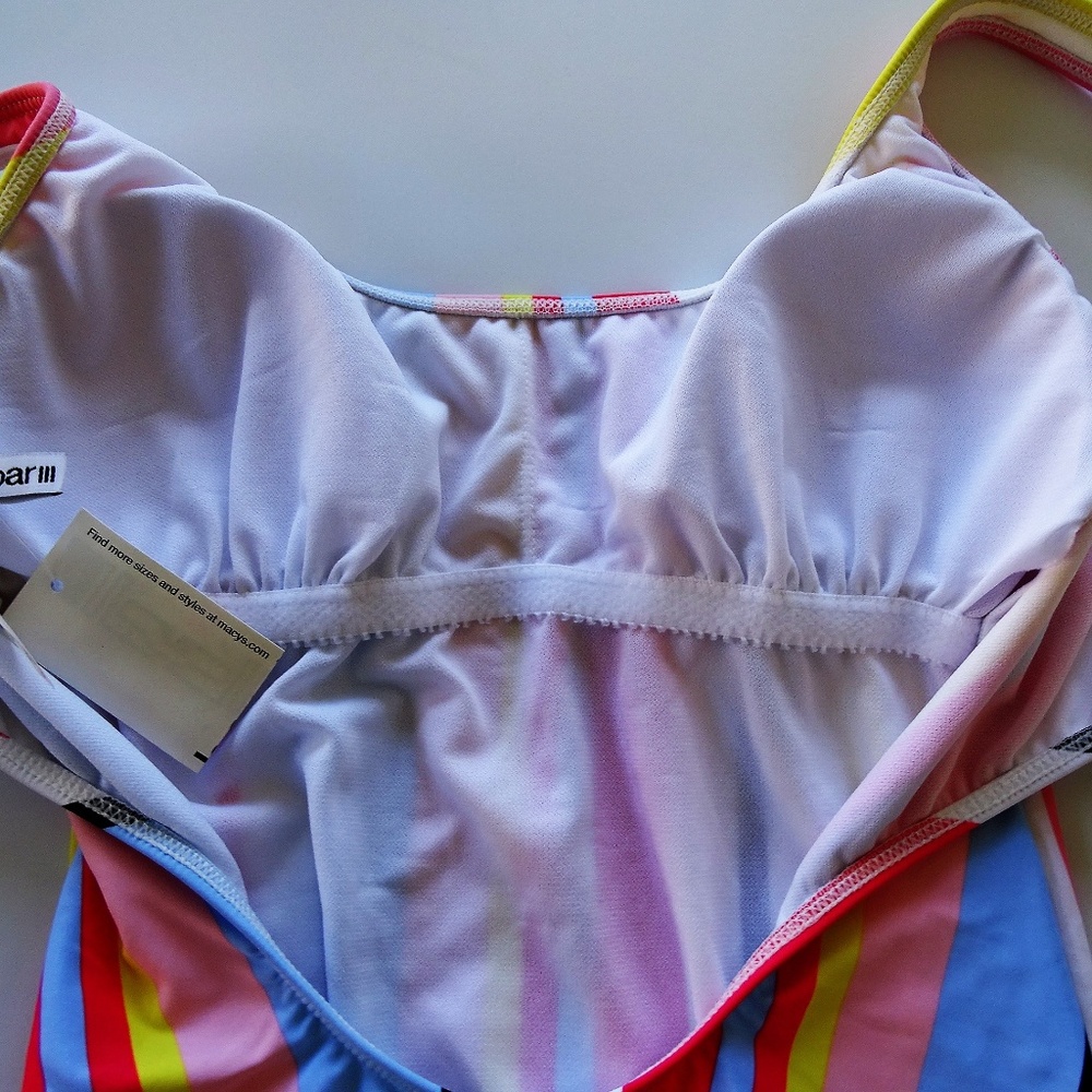 Bar III NWT One Piece Bold Stripe Swimsuit - Picture 4 of 4